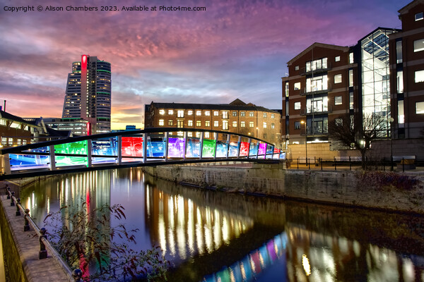Leeds Bridgewater Place Skyline Picture Board by Alison Chambers