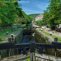 Buy canvas prints of Hebden Bridge Canal by Alison Chambers