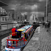 Buy canvas prints of Leeds Canal Boat by Alison Chambers