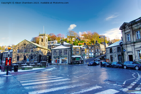 Holmfirth Town Centre Picture Board by Alison Chambers