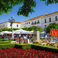 Buy canvas prints of  Orange Square  Marbella by Alison Chambers