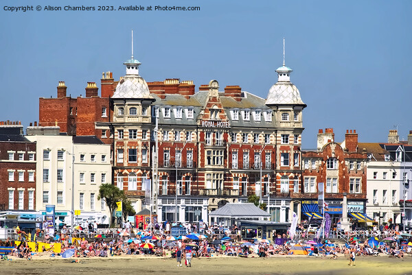 Royal Hotel Weymouth Picture Board by Alison Chambers