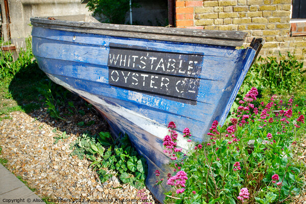 Whitstable Oyster Co Boat Picture Board by Alison Chambers