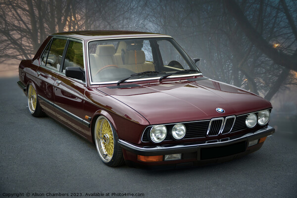 BMW E28 Classic Car Picture Board by Alison Chambers