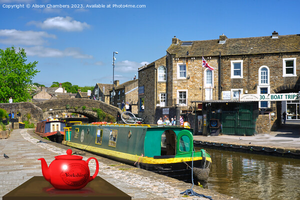 Skipton Tea By The Canal Picture Board by Alison Chambers