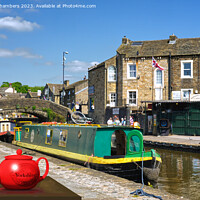Buy canvas prints of Skipton Tea By The Canal by Alison Chambers
