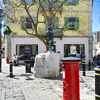 Buy canvas prints of Gibraltar Post Box by Alison Chambers