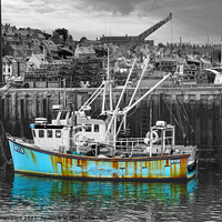 Buy canvas prints of Whitby Harbour Boat by Alison Chambers