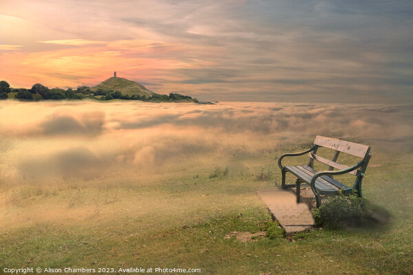 Glastonbury Tor and The Mists Of Avalon Picture Board by Alison Chambers