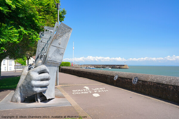 Minehead South West Coast Path Picture Board by Alison Chambers