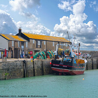 Buy canvas prints of Lyme Regis Harbour Buildings by Alison Chambers