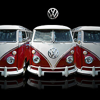 Buy canvas prints of VW Campervan Trio by Alison Chambers