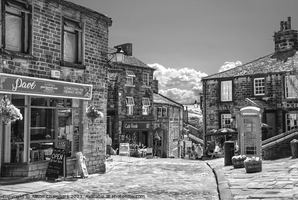 Haworth Main Street B and W Picture Board by Alison Chambers