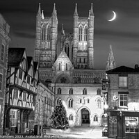 Buy canvas prints of Lincoln Market Square and Cathedral at Night by Alison Chambers