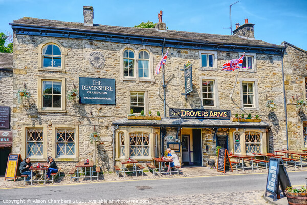 Grassington Drovers Arms Picture Board by Alison Chambers