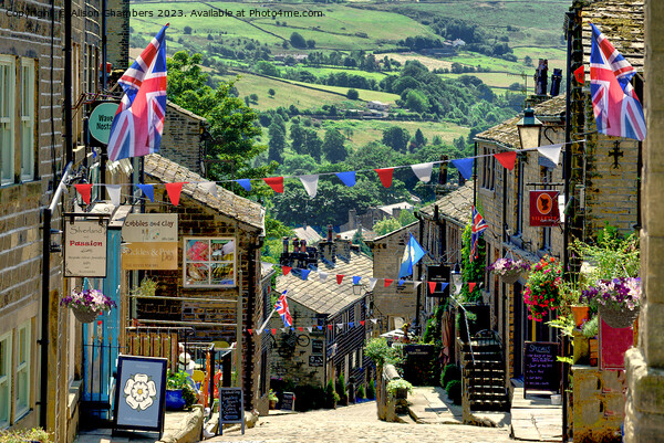 Yorkshire Day on Haworth Main Street Picture Board by Alison Chambers