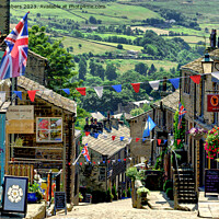 Buy canvas prints of Yorkshire Day on Haworth Main Street by Alison Chambers