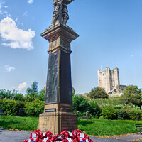 Buy canvas prints of Conisbrough Castle & War Memorial  by Alison Chambers