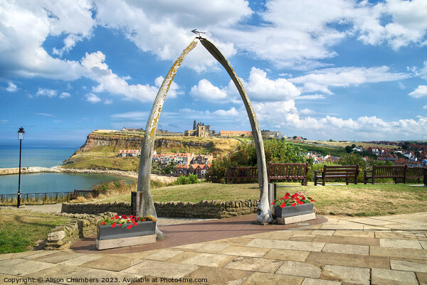 Whitby Whalebone Arch Framed Mounted Print by Alison Chambers