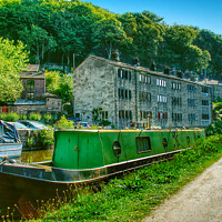 Buy canvas prints of Hebden Bridge Rochdale Canal  by Alison Chambers