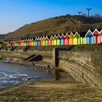 Buy canvas prints of Dawn At Scarborough Beach Huts by Alison Chambers