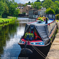Buy canvas prints of Rodley Barge Canal Leeds by Alison Chambers