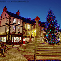 Buy canvas prints of Knaresborough Market Square at Christmas  by Alison Chambers