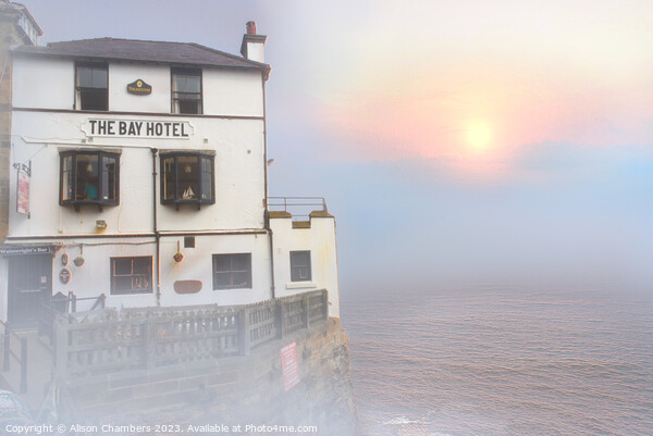 The Bay Hotel at Robin Hoods Bay  Picture Board by Alison Chambers