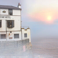 Buy canvas prints of The Bay Hotel at Robin Hoods Bay  by Alison Chambers