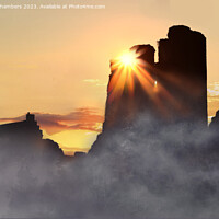 Buy canvas prints of Sunrise at Scarborough Castle by Alison Chambers
