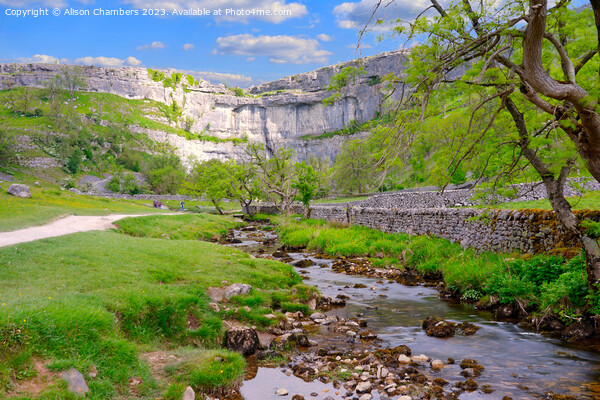 Malham Cove in the Yorkshire Dales  Framed Mounted Print by Alison Chambers