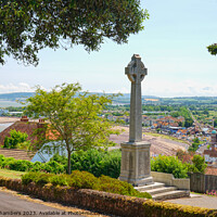 Buy canvas prints of Minehead War Memorial and View by Alison Chambers