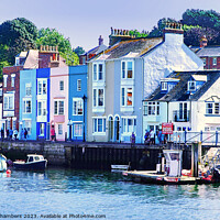 Buy canvas prints of Weymouth Harbour Houses by Alison Chambers