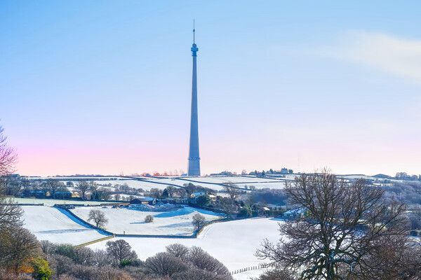 Emley Moor Mast Winter Picture Board by Alison Chambers