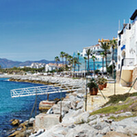 Buy canvas prints of Puerto Banus Panorama  by Alison Chambers