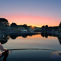 Buy canvas prints of Fishing Till The Sun Goes Down by Alison Chambers