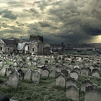 Buy canvas prints of Whitby St Marys Graveyard by Alison Chambers