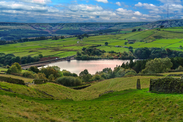 Digley Reservoir and Holme Moss Picture Board by Alison Chambers