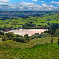 Buy canvas prints of Digley Reservoir and Holme Moss by Alison Chambers