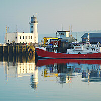 Buy canvas prints of Scarborough Lighthouse Reflection  by Alison Chambers