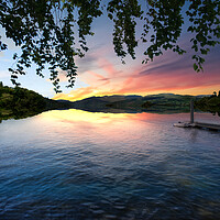 Buy canvas prints of Bowness On Windermere Sunset by Alison Chambers
