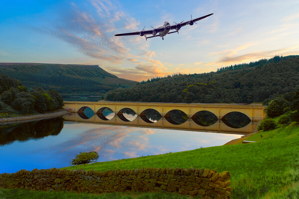 Ladybower Lancaster Bomber Picture Board by Alison Chambers