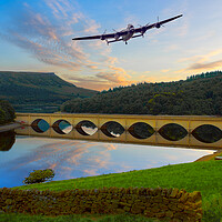 Buy canvas prints of Ladybower Lancaster Bomber by Alison Chambers