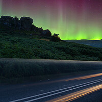 Buy canvas prints of Ilkley Moor Cow and Calf Aurora Borealis by Alison Chambers