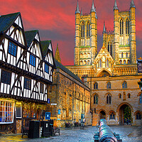 Buy canvas prints of Lincoln Cathedral Sunset by Alison Chambers