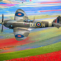 Buy canvas prints of Spitfire Red White and Blue by Alison Chambers