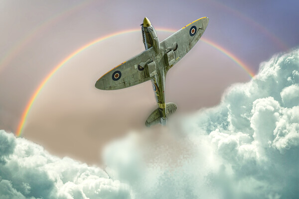 Chasing Rainbows Spitfire Picture Board by Alison Chambers