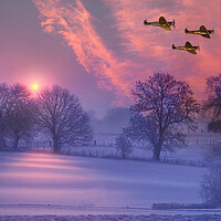 Buy canvas prints of  Winter Sunrise Spitfires  by Alison Chambers