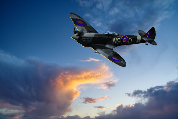  Spitfire and Thundercloud Picture Board by Alison Chambers