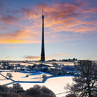 Buy canvas prints of Emley Moor Mast Sunrise by Alison Chambers